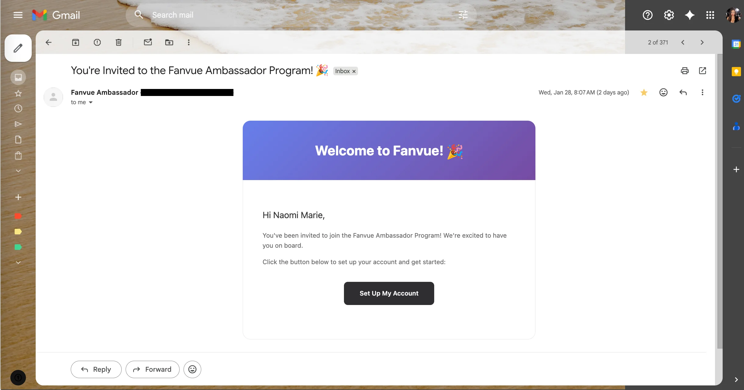 Naomi Marie Fanvue Ambassador Invitation